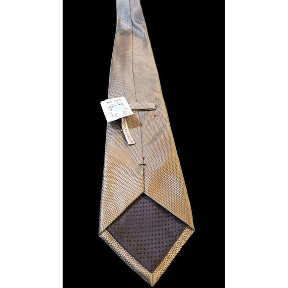 BOCA CLASSICS MENS  NECK TIE‎ TAN GEOMETRIC NWT 100% SILK HANDMADE - Picture 4 of 14